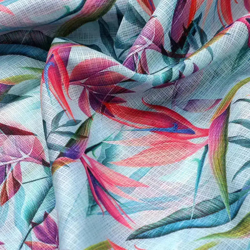 Large Leaves Digital Printed Kota Doria Fabric – kd 0 0ta06458050big 111 large leaves digital printed kota doria fabric 3