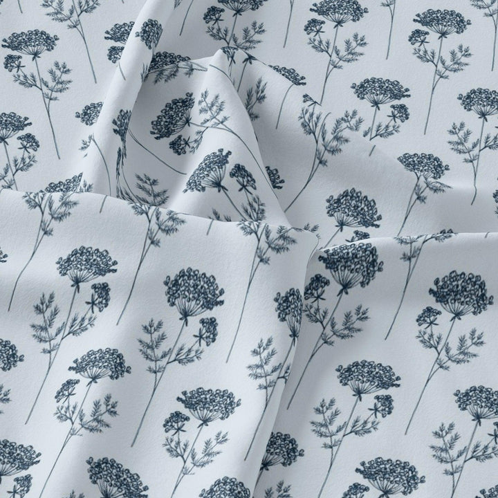 Winter Icy Flower Digital Printed Fabric - Kota Doria - FAB VOGUE Studio®