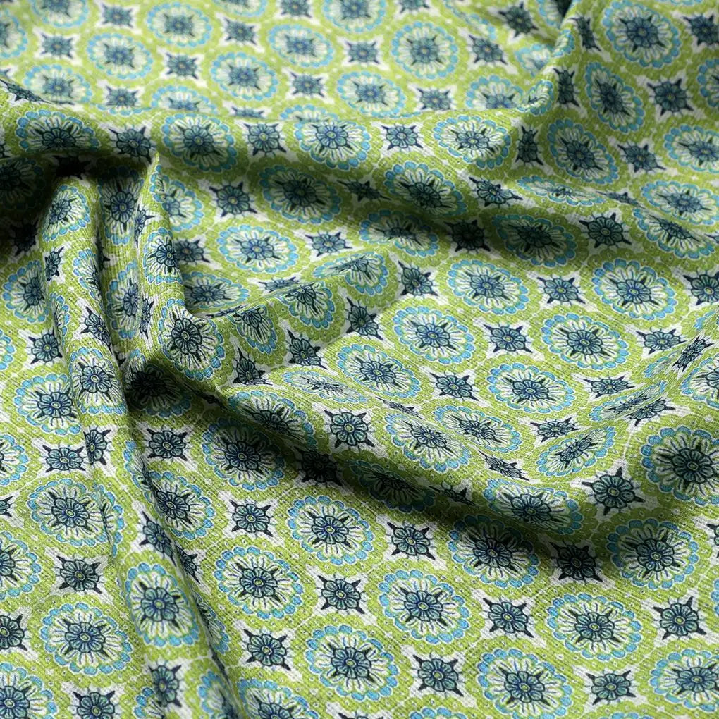 Attractive Tiny Green Link Flower Digital Printed Fabric - Kota Doria – kd 0 ma014921 110 attractive tiny green link flower digital printed fabric kota doria 3