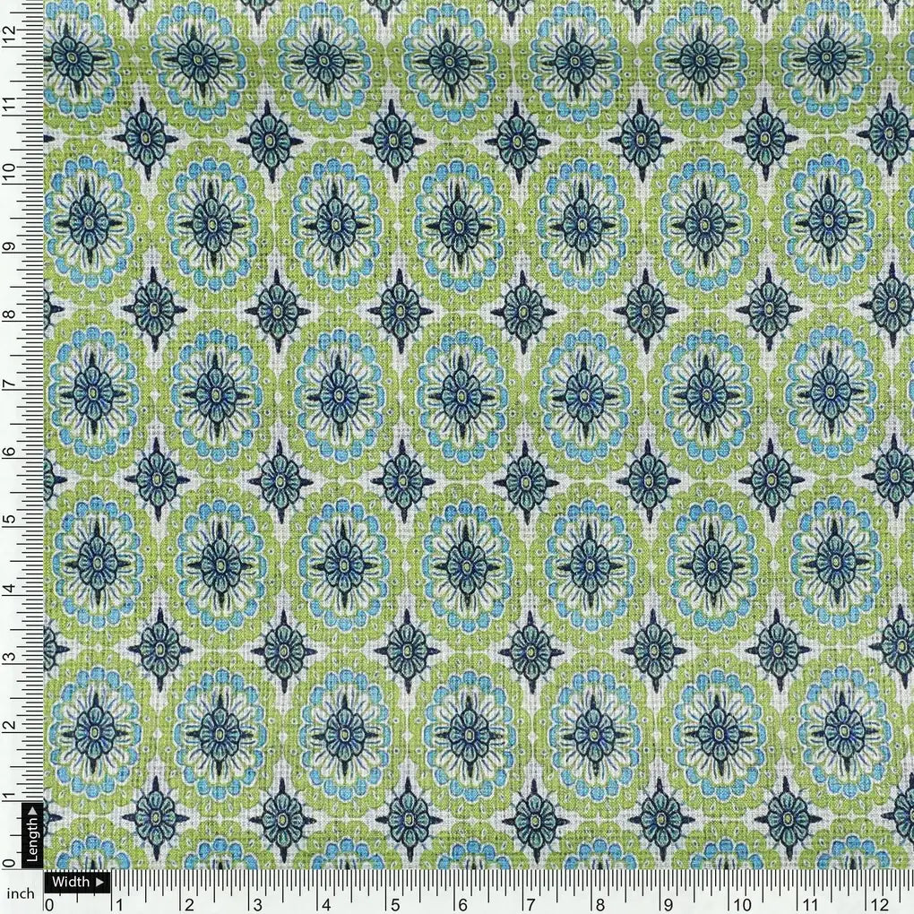 Attractive Tiny Green Link Flower Digital Printed Fabric - Kota Doria – kd 0 ma014921 110 attractive tiny green link flower digital printed fabric kota doria 4