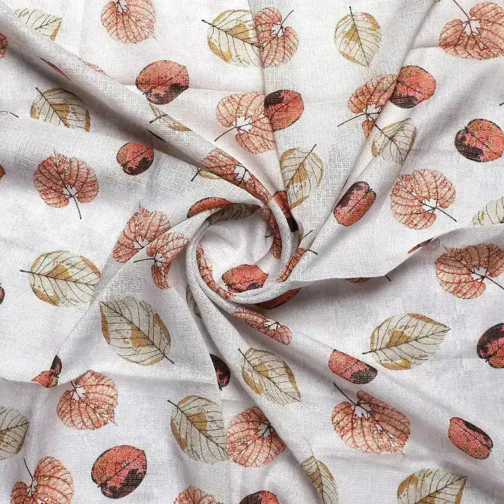 Autumn Leave Digital Printed Kota Doria Fabric – kd 0 ta059420 111 autumn leave digital printed kota doria fabric 1