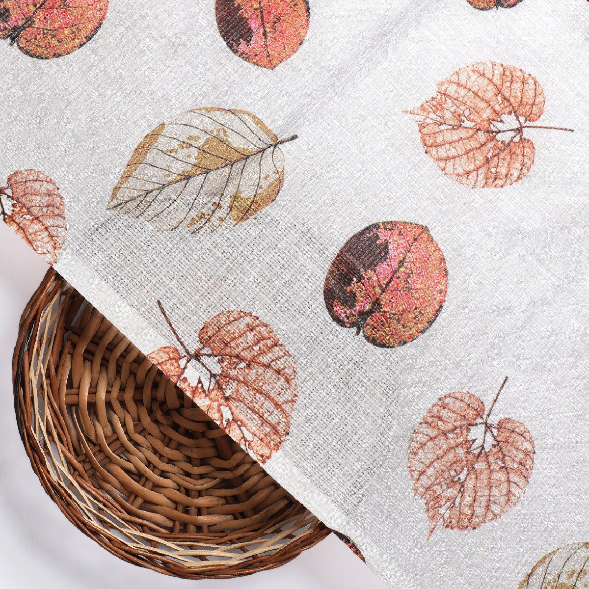 Autumn Leave Digital Printed Kota Doria Fabric - FAB VOGUE Studio®
