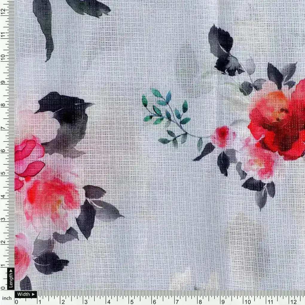 Flowers Layin Over Grey Digital Printed Kota Doria Fabric – kd 0 ta0618360 111 flowers layin over grey digital printed kota doria fabric 4