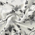Black Floating Flowers Digital Printed Fabric - Kota Doria – kd 0 ta06256 110 black floating flowers digital printed fabric kota doria 1