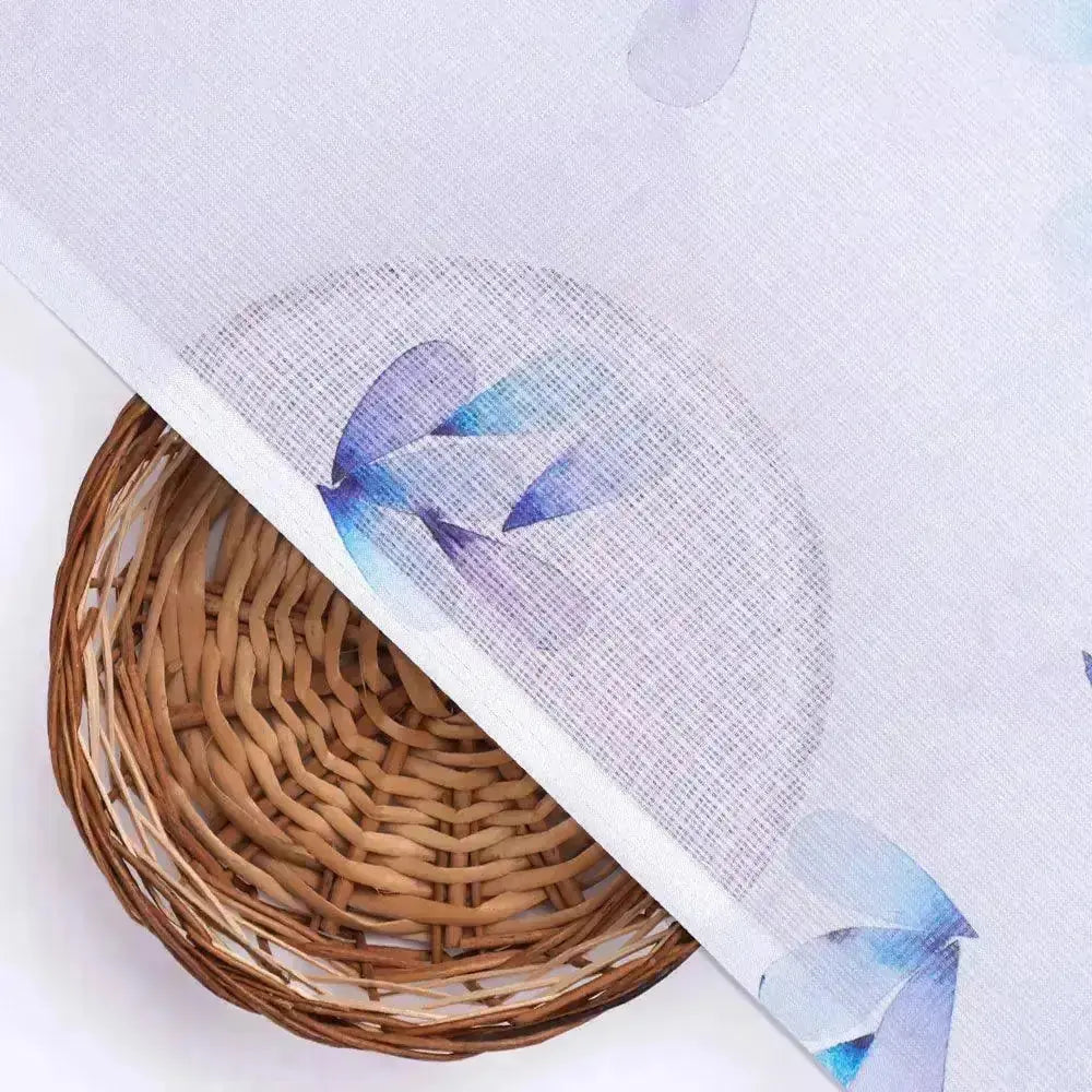 Blue Leaves Laying Over White Digital Printed Kota Doria Fabric – kd 0 ta06258blue 111 blue leaves laying over white digital printed kota doria fabric 2