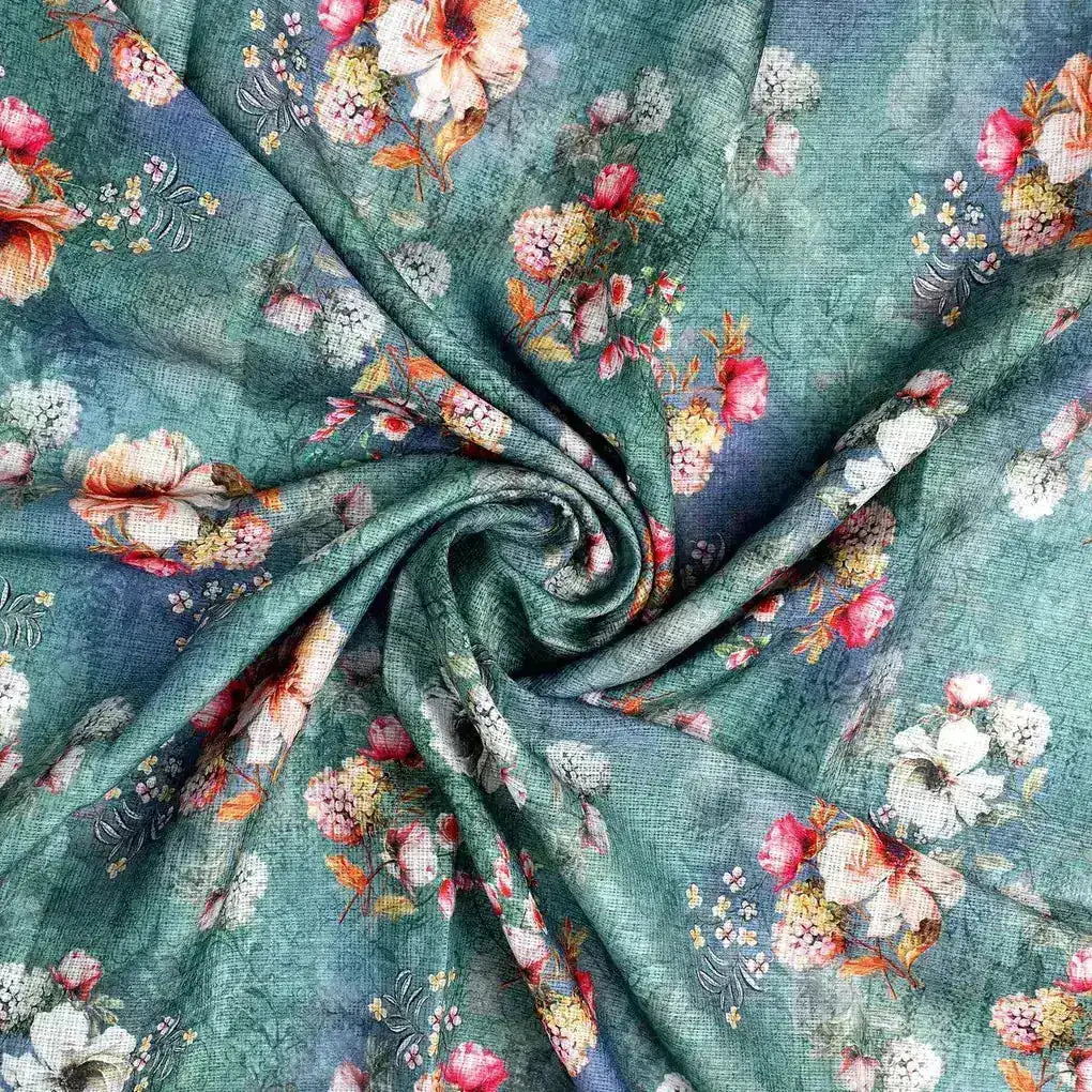 Beautiful Green Floral Digital Printed Fabric – kd 0 ta062620 111 beautiful green floral digital printed fabric 1