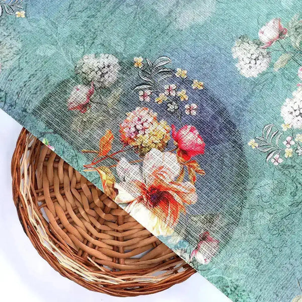 Beautiful Green Floral Digital Printed Fabric – kd 0 ta062620 111 beautiful green floral digital printed fabric 2 - alternate view
