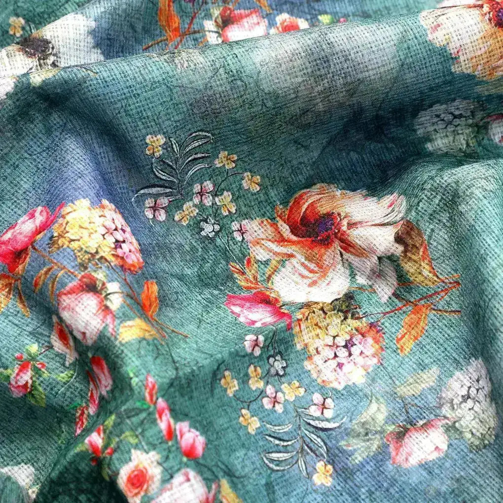 Beautiful Green Floral Digital Printed Fabric – kd 0 ta062620 111 beautiful green floral digital printed fabric 3