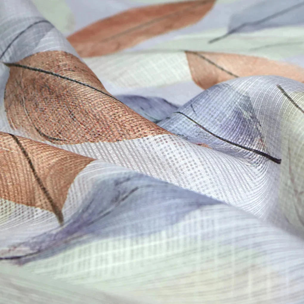 Beautiful Leaves Floating on White Base Digital Printed Kota Doria Fabric – kd 0 ta064624 111 beautiful leaves floating on white base digital printed kota doria fabric 4