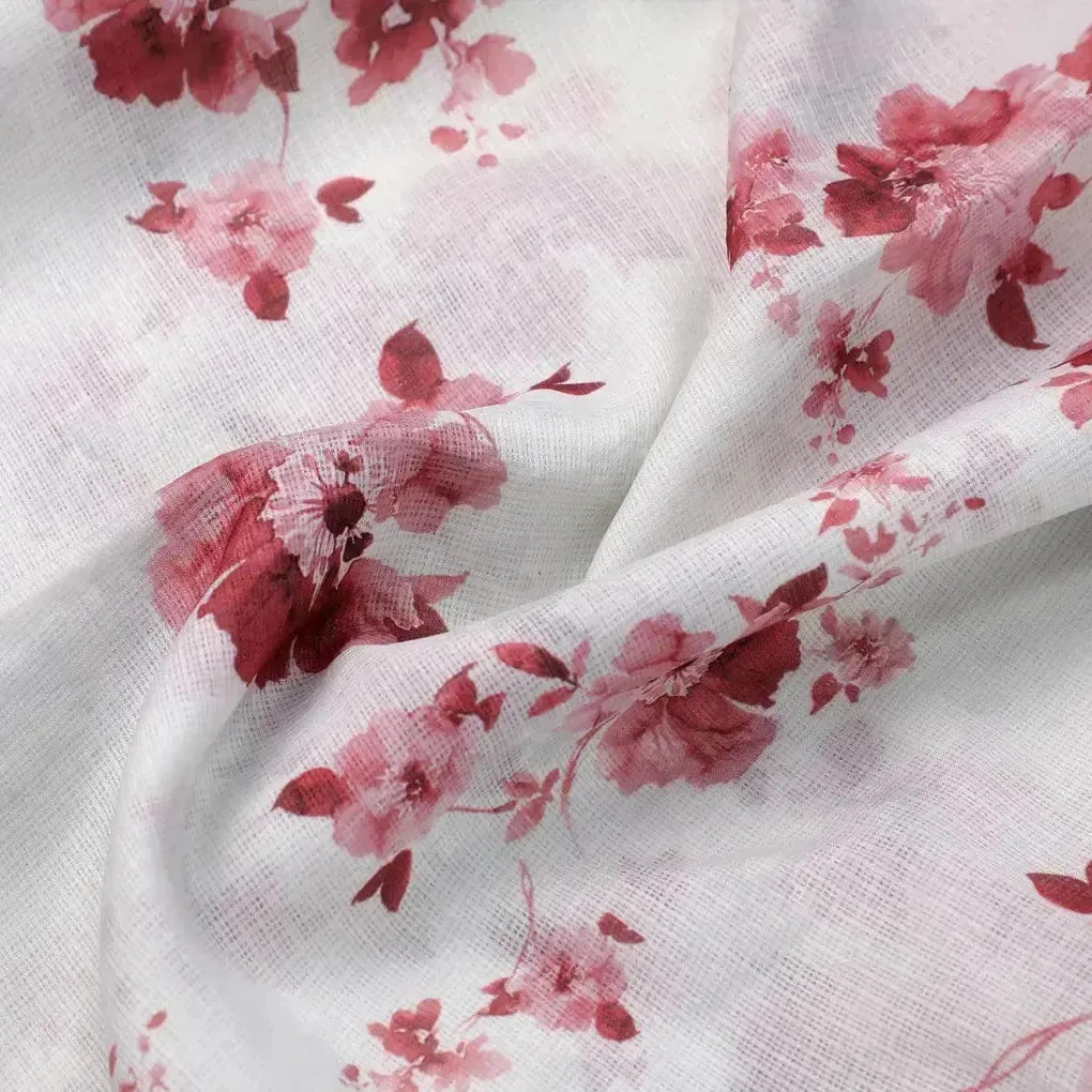 Maroon Flower Bunch Digital Printed Fabric - Kota Doria – kd 0 ta06839p3 110 maroon flower bunch digital printed fabric kota doria 3