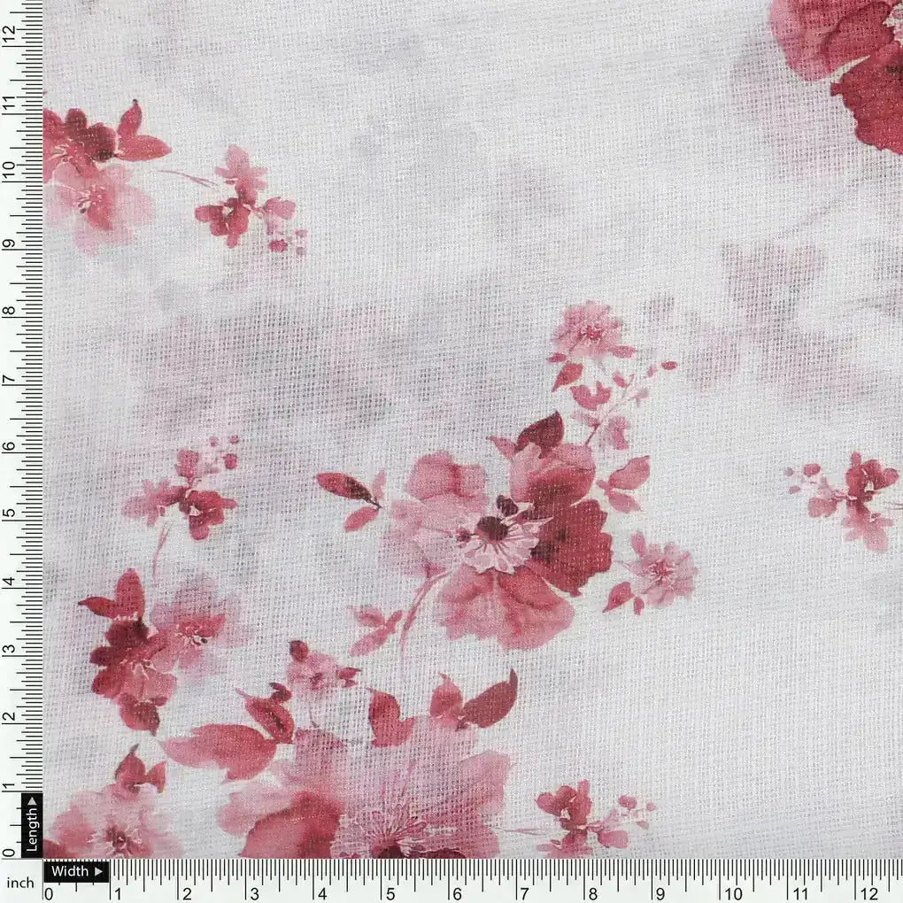 Maroon Flower Bunch Digital Printed Fabric - Kota Doria – kd 0 ta06839p3 110 maroon flower bunch digital printed fabric kota doria 4