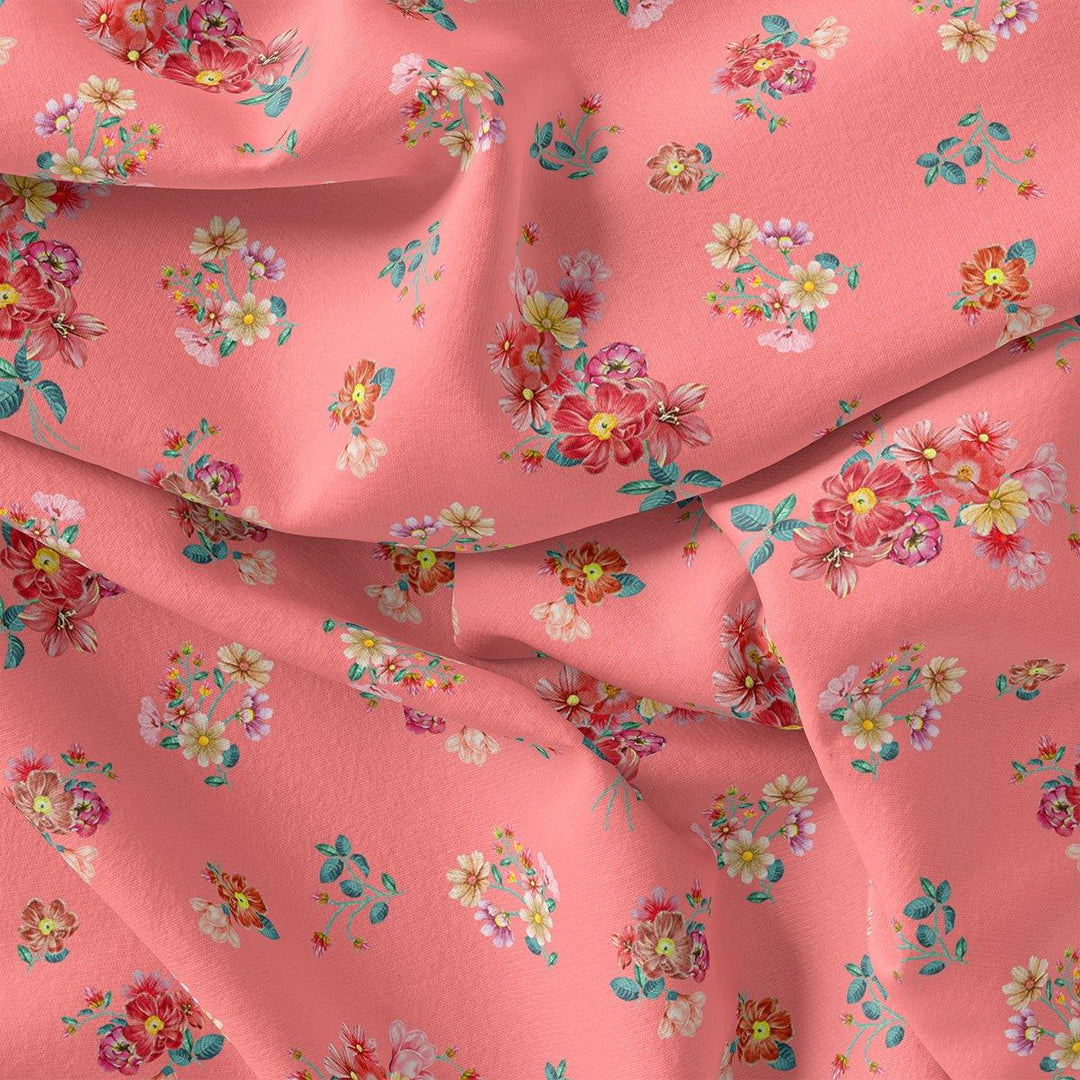 Calico Colorful Flower Digital Printed Fabric - Kota Doria - FAB VOGUE Studio®
