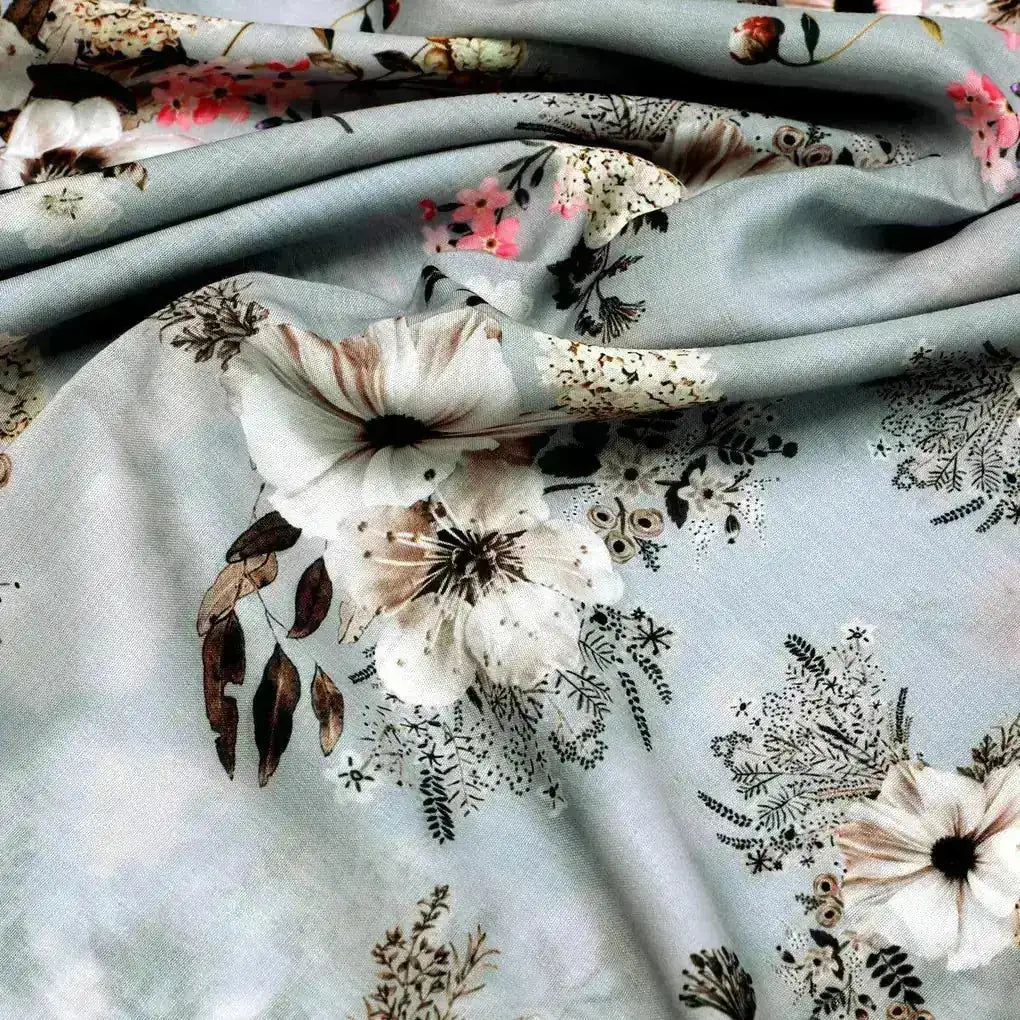 Grey Flower Digital Printed Kora Silk Fabric – ks 0 0ta058294 111 grey flower digital printed kora silk fabric 3
