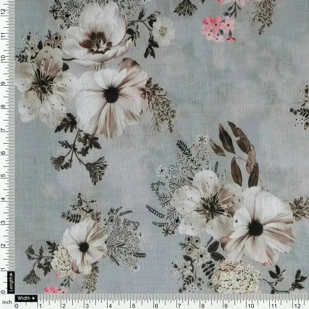 Grey Flower Digital Printed Kora Silk Fabric – ks 0 0ta058294 111 grey flower digital printed kora silk fabric 4