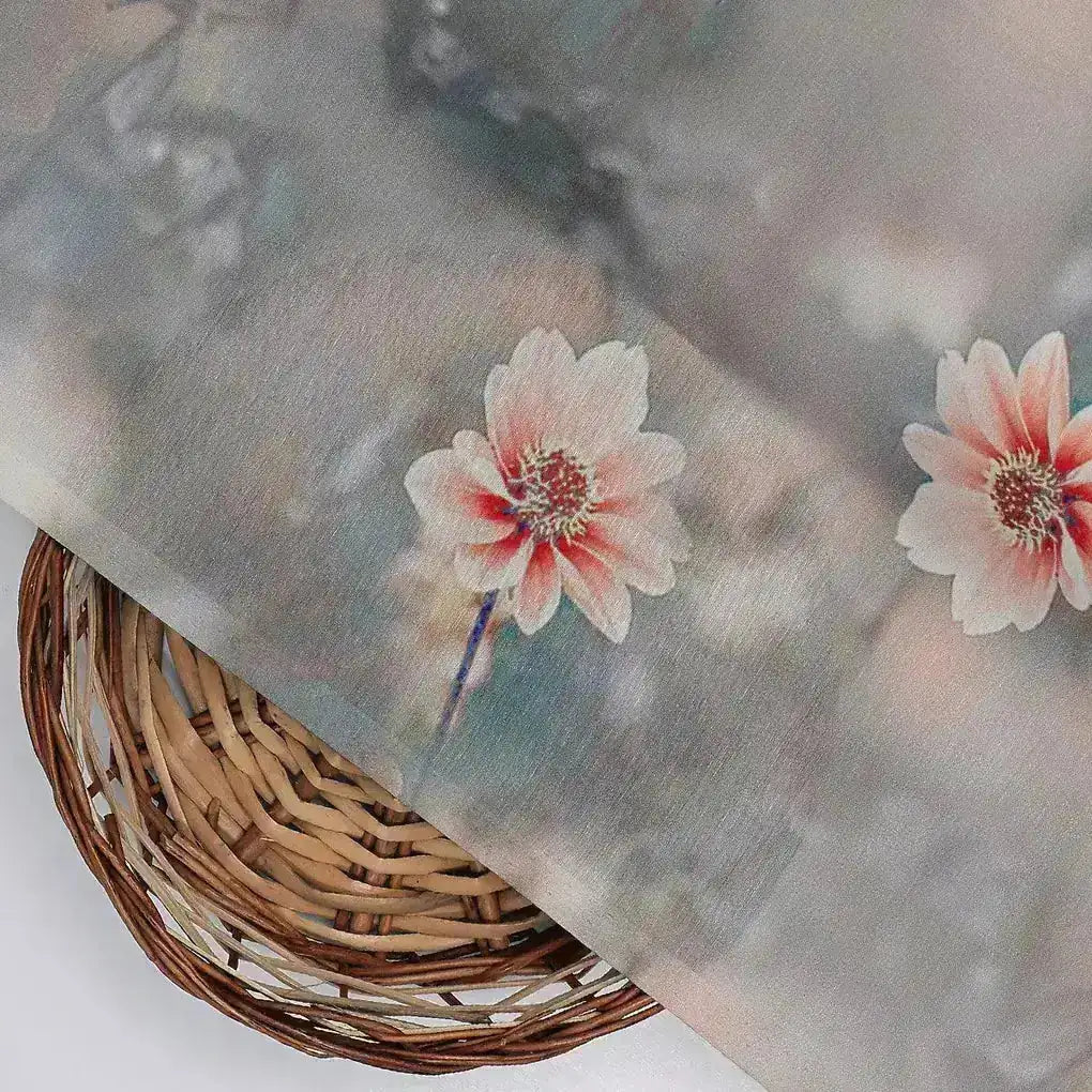 Dusty Flower Digital Printed Kora Silk Fabric – ks 0 0ta060232 111 dusty flower digital printed kora silk fabric 2