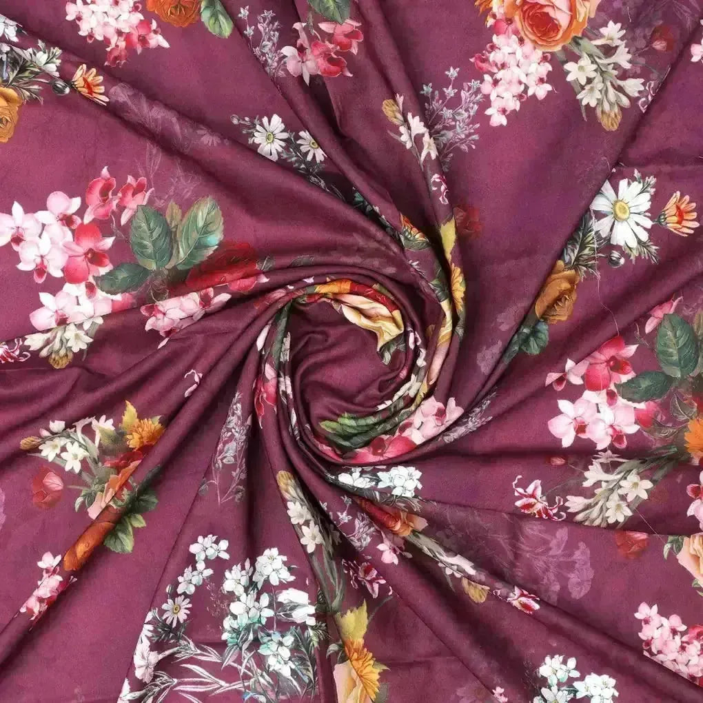 Purple Flower Digital Printed Kora Silk Fabric – ks 0 0ta061811 111 purple flower digital printed kora silk fabric 1