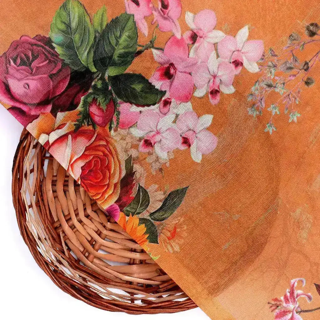 Yellow Flower Digital Printed Kora Silk Fabric – ks 0 0ta061813 111 yellow flower digital printed kora silk fabric 2