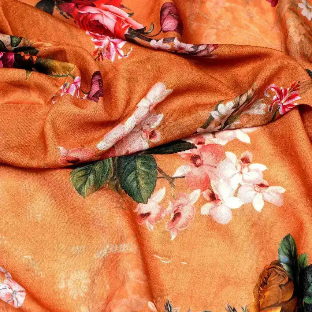 Yellow Flower Digital Printed Kora Silk Fabric – ks 0 0ta061813 111 yellow flower digital printed kora silk fabric 3