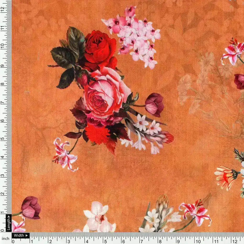 Yellow Flower Digital Printed Kora Silk Fabric – ks 0 0ta061813 111 yellow flower digital printed kora silk fabric 4