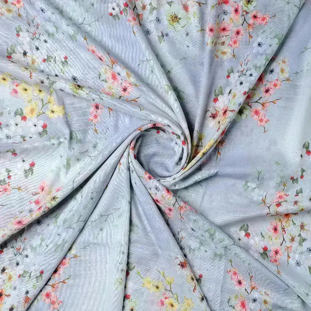 Beautiful Floral Vine Digital Printed Kora Silk Fabric – ks 0 0ta064822 111 beautiful floral vine digital printed kora silk fabric 1