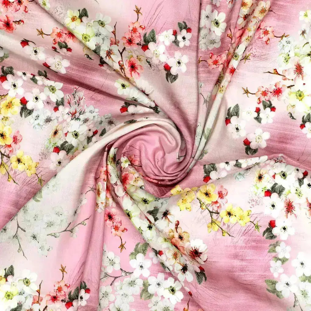 Multicolor Floral Vine Digital Printed Kora Silk Fabric – ks 0 0ta064823 111 multicolor floral vine digital printed kora silk fabric 1