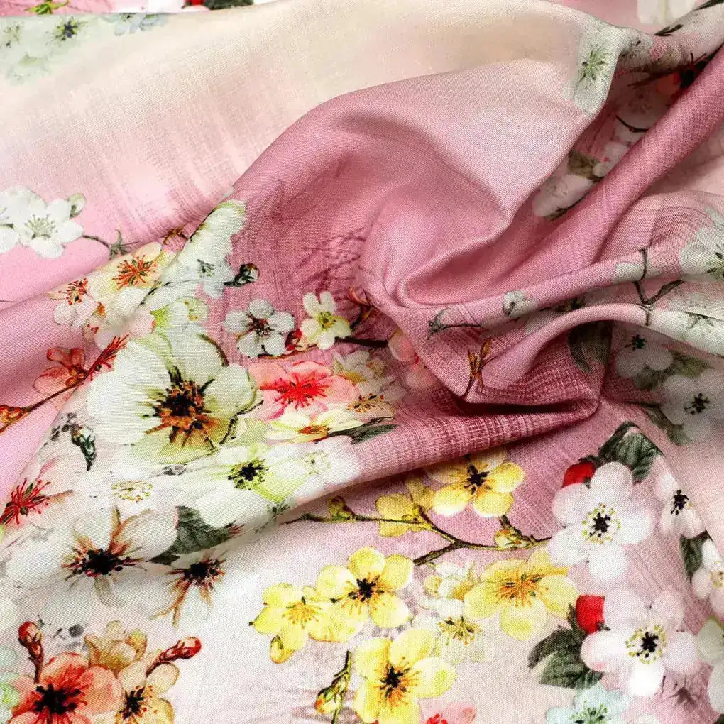 Multicolor Floral Vine Digital Printed Kora Silk Fabric – ks 0 0ta064823 111 multicolor floral vine digital printed kora silk fabric 3