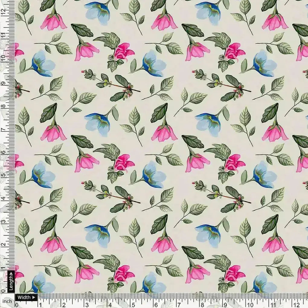 Flower With Olive Leaf Digital Printed Fabric - Kora Silk – ks 0 ma0109 110 flower with olive leaf digital printed fabric kora silk 4
