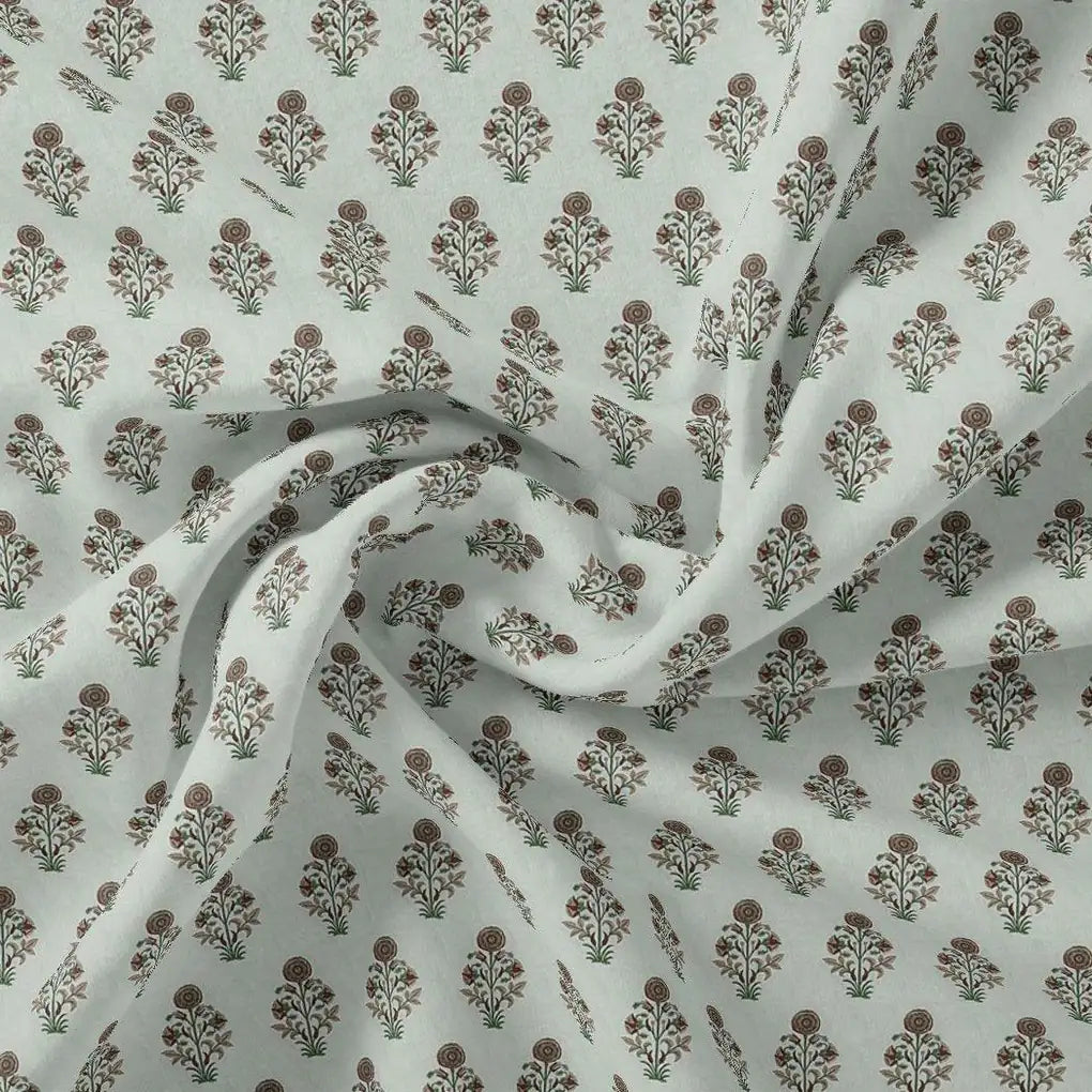Seamless Indian Mughal Motif Flower Digital Printed Fabric - Kora Silk – ks 0 ma0120 110 seamless indian mughal motif flower digital printed fabric kora silk 1