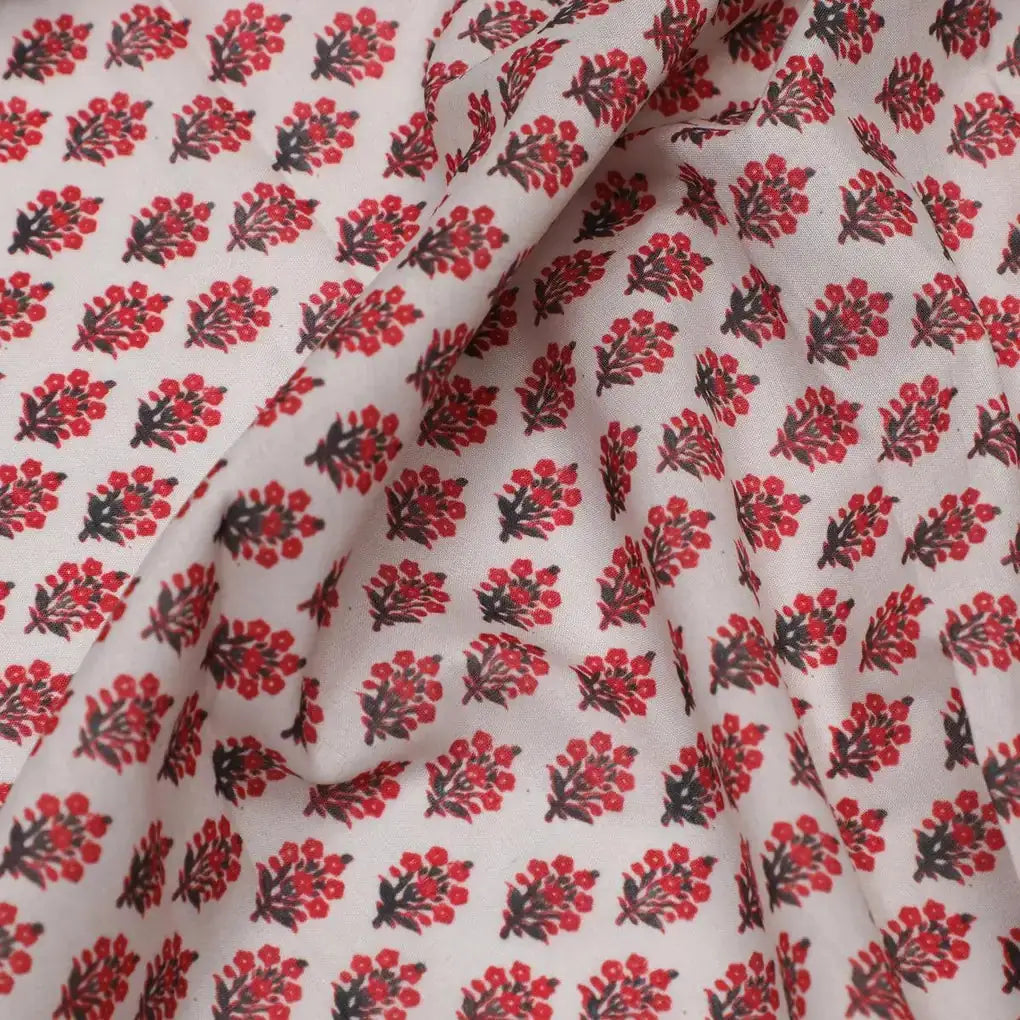 Red Flower Motif Block Digital Printed Fabric - Kora Silk – ks 0 ma012675 110 red flower motif block digital printed fabric kora silk 3