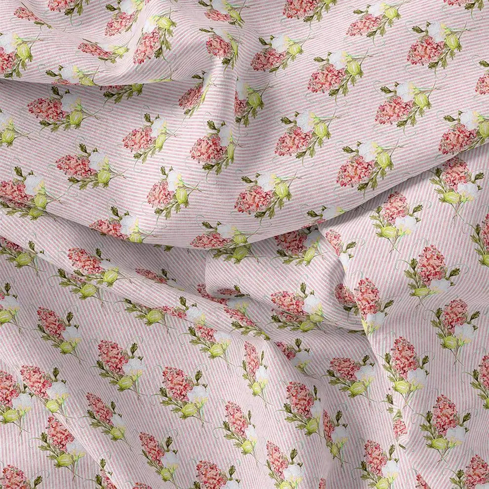 Pink Flower Pack With Stripes Digital Printed Fabric  - Kora Silk – ks 0 ma012731 110 pink flower pack with stripes digital printed fabric kora silk 3