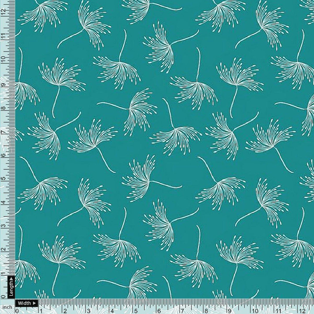 White Floating Flower Digital Printed Fabric - Kora Silk - FAB VOGUE Studio®