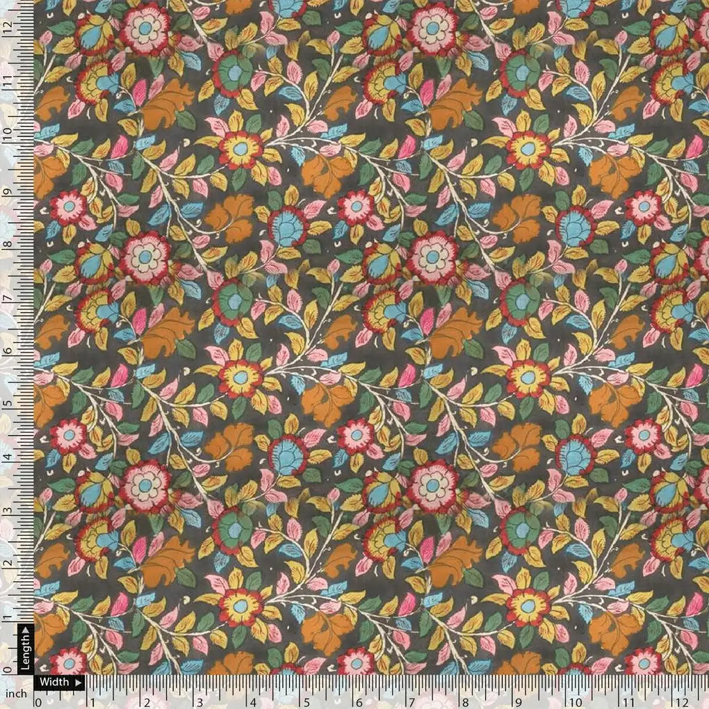 Multicolor Arabesue Kora Silk Printed Fabric – ks 0 ma01532 110 multicolor arabesue kora silk printed fabric 5