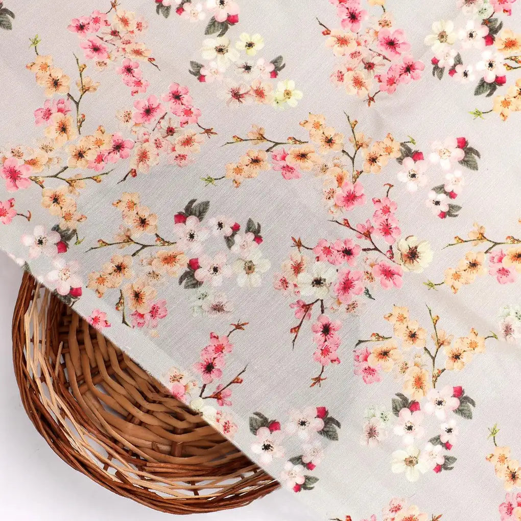 Beautiful Ditsy Gold Sand With Pot Pourri Colour Digital Printed Fabric - Kora Silk – ks 0 ma017741 110 beautiful ditsy gold sand with pot pourri colour digital printed fabric kora silk 2