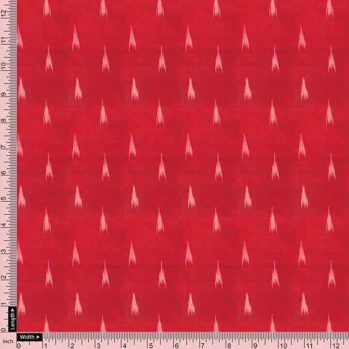 Red Polka Motif Digital Printed Fabric - Kora Silk - FAB VOGUE Studio®