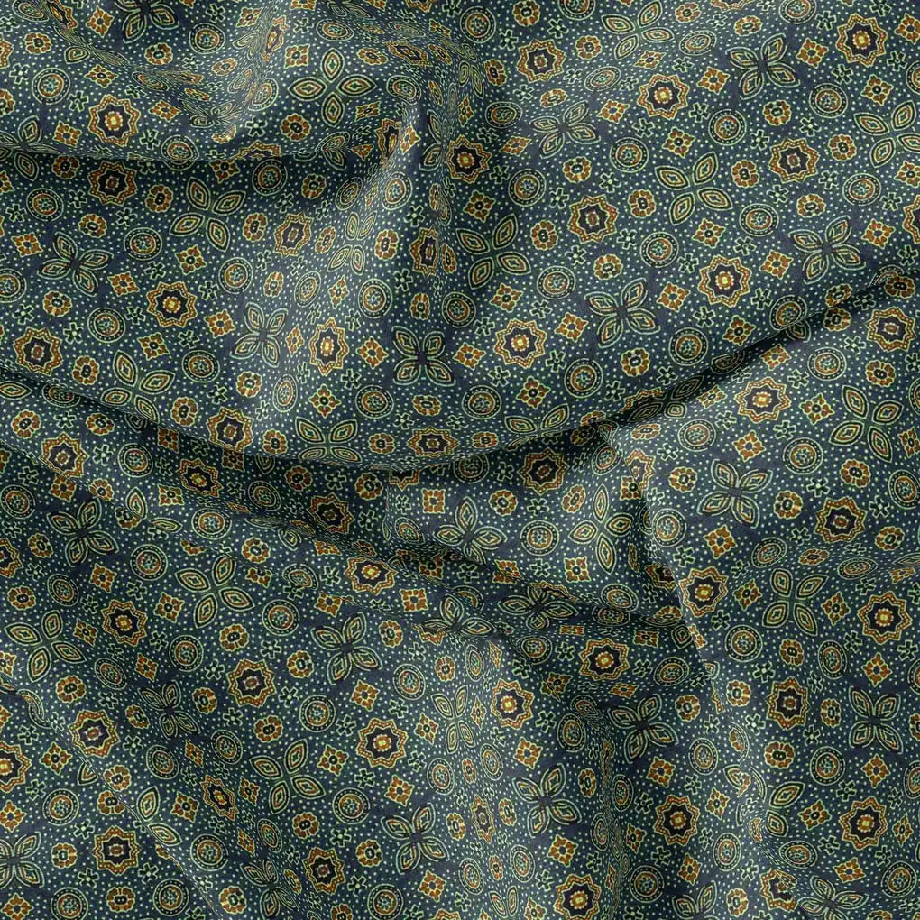 Stylized Medallion Motif Digital Printed Fabric - Kora Silk – ks 0 ma0250 110 stylized medallion motif digital printed fabric kora silk 1