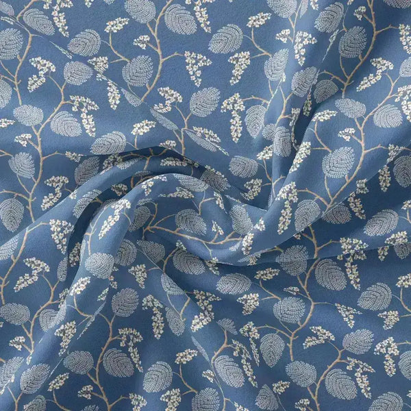 White Jasud Flower With Stalk Digital Printed Fabric - Kora Silk – ks 0 ma02863p3 110 white jasud flower with stalk digital printed fabric kora silk 1