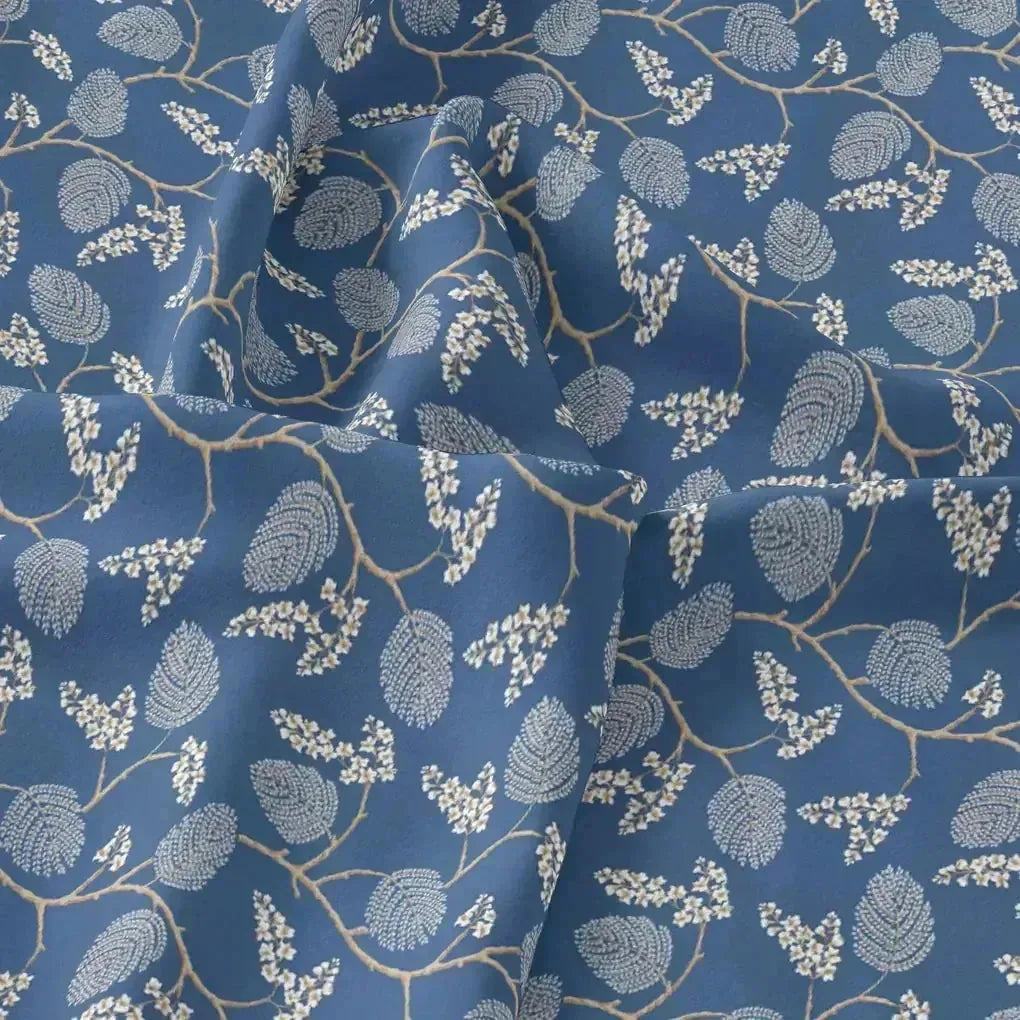 White Jasud Flower With Stalk Digital Printed Fabric - Kora Silk – ks 0 ma02863p3 110 white jasud flower with stalk digital printed fabric kora silk 3