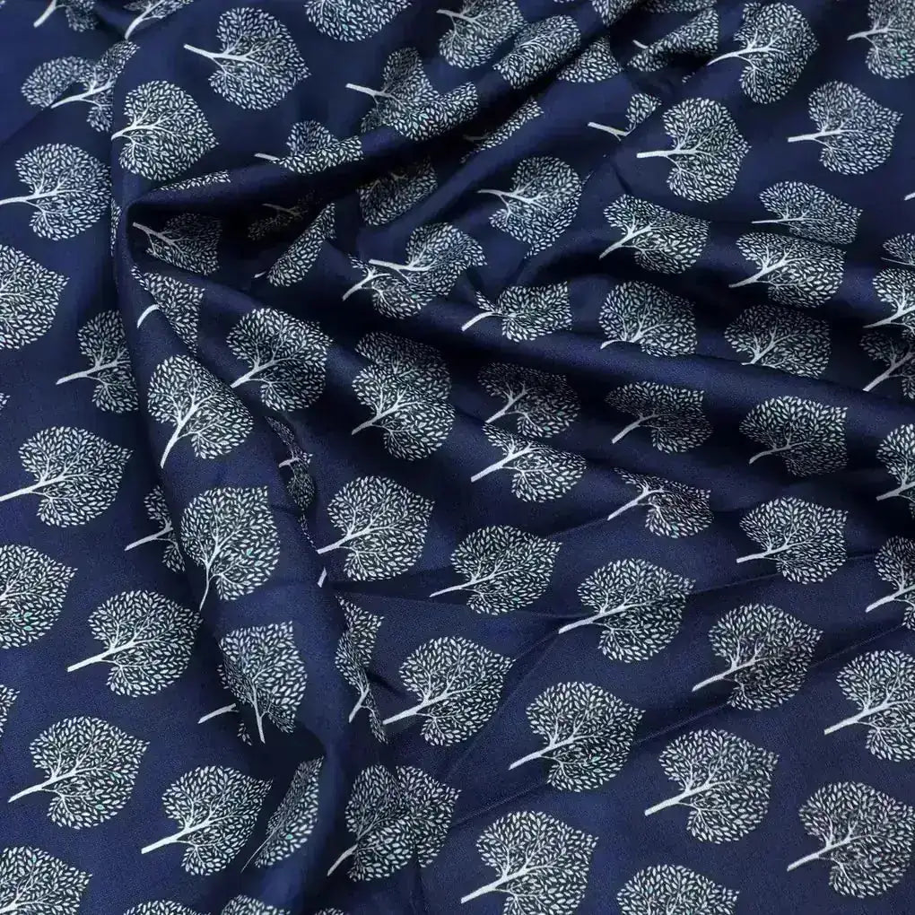 Stylized Mepal Leaf Motif Digital Printed Fabric - Kora Silk – ks 0 ma02999 110 stylized mepal leaf motif digital printed fabric kora silk 3