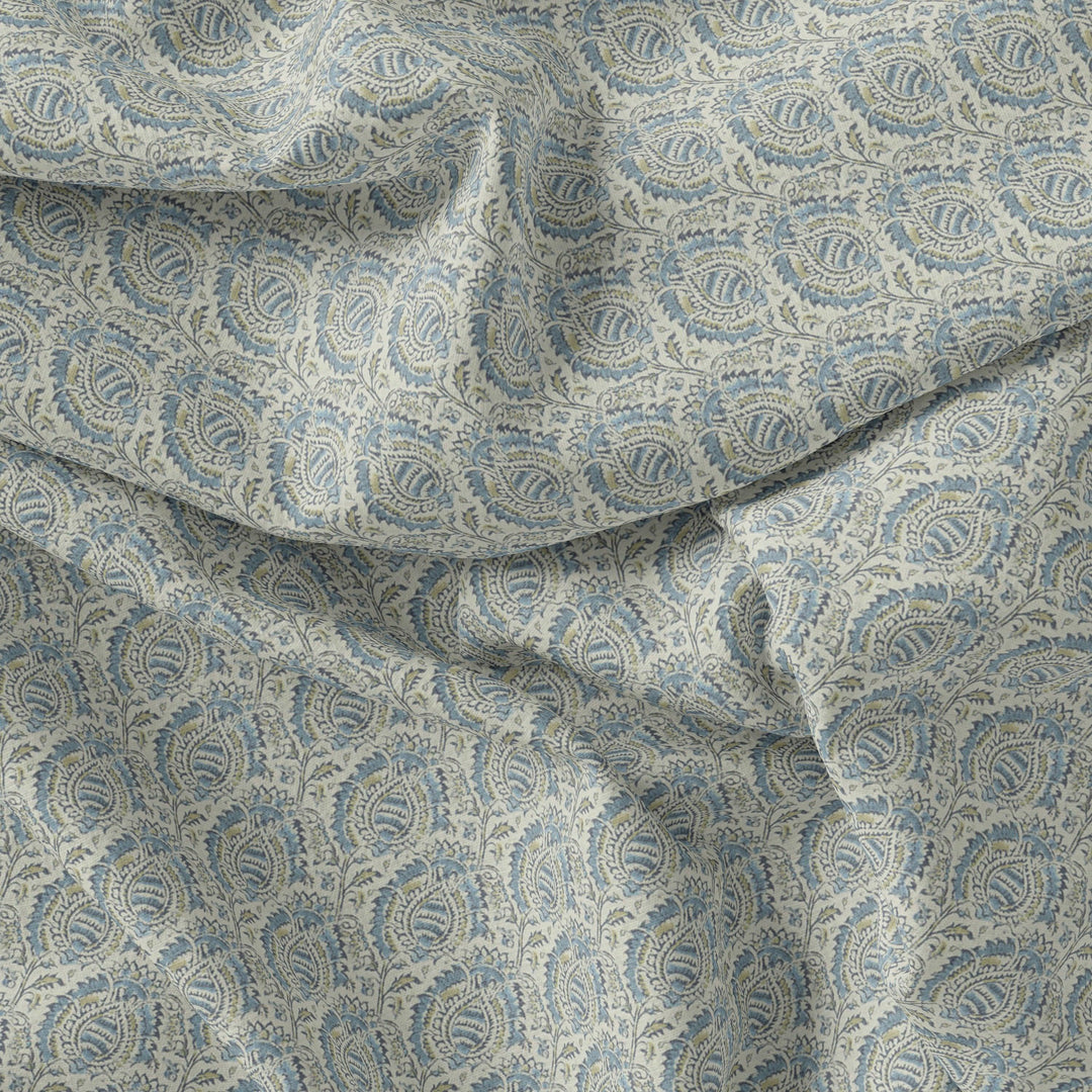 Innovative Art Of Leaves Digital Printed Fabric - Kora Silk - FAB VOGUE Studio®
