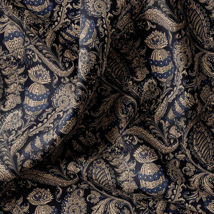 Brown Paisley Seamless Digital Printed Fabric - FAB VOGUE Studio®