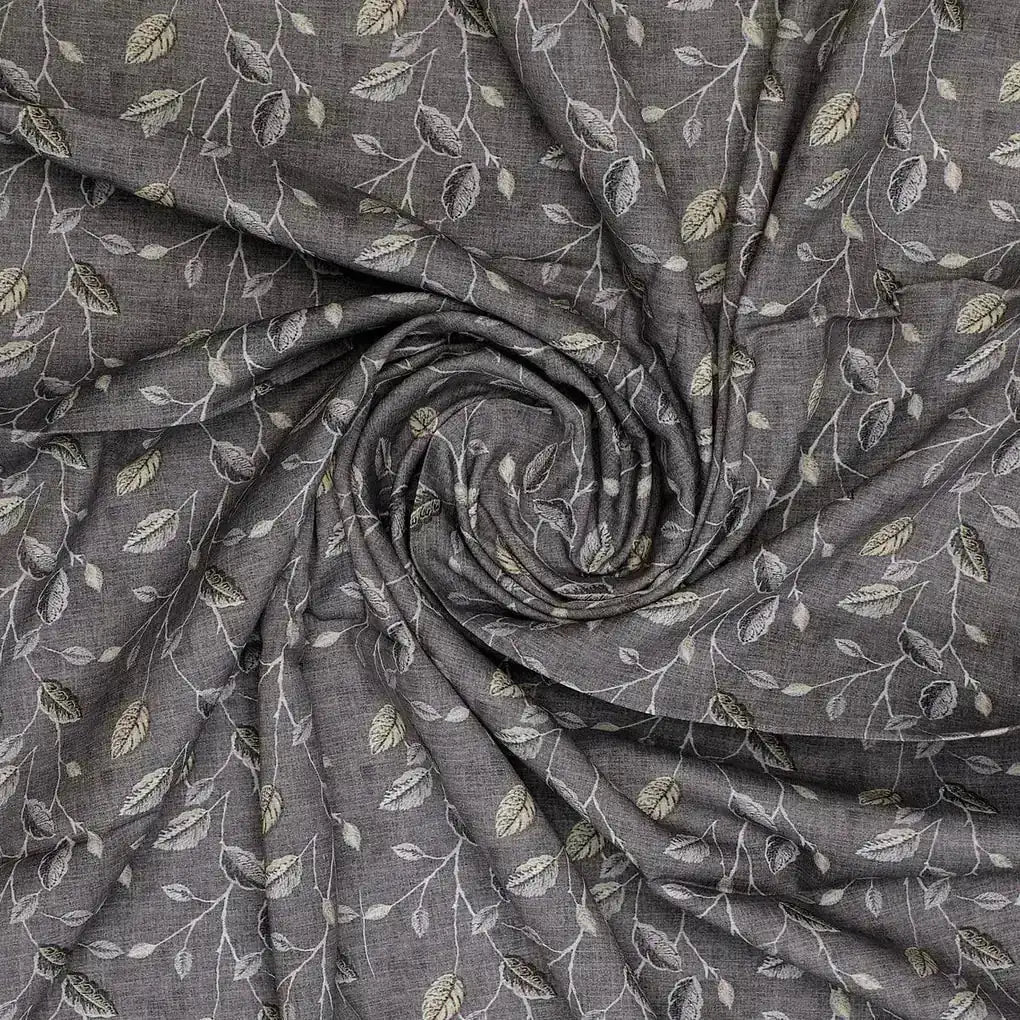 Brown Leaves With Stalk Digital Printed Fabric - Kora Silk – ks 0 ma06380 110 brown leaves with stalk digital printed fabric kora silk 1