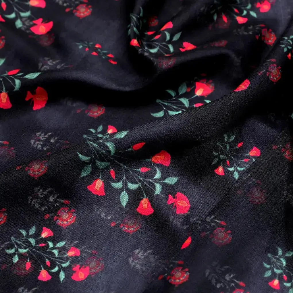 Red Flower over Black Base Difgital Printed Fabric – ks 0 ma06441 110 red flower over black base difgital printed fabric 3