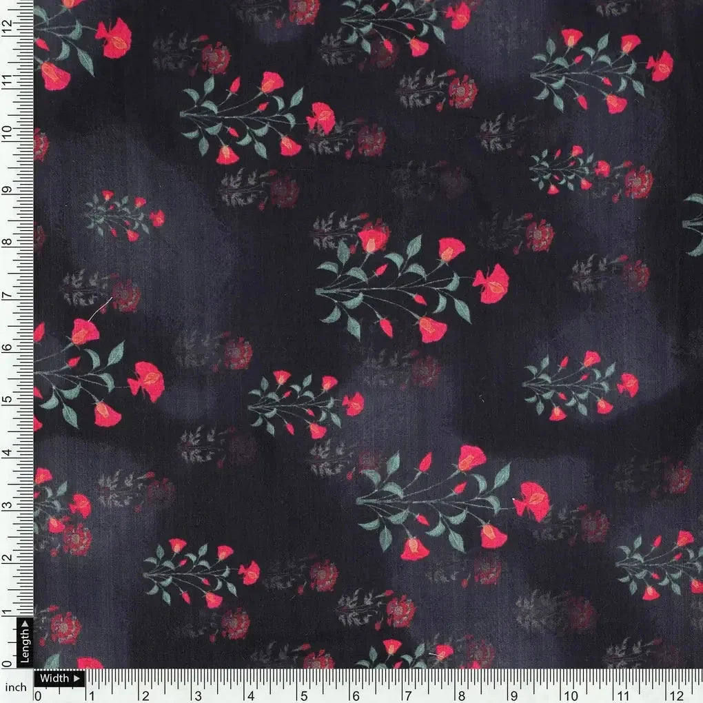 Red Flower over Black Base Difgital Printed Fabric – ks 0 ma06441 110 red flower over black base difgital printed fabric 4