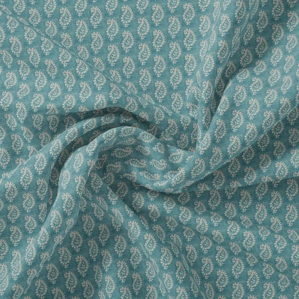 Morden Mango Leaves With Gumbo Colour Digital Printed Fabric - Kora Silk – ks 0 ma0694 110 morden mango leaves with gumbo colour digital printed fabric kora silk 1