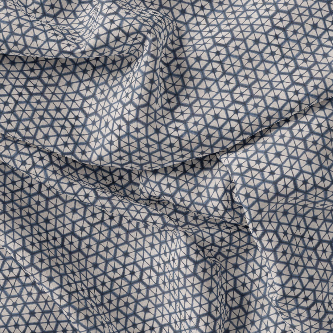 Creative Morden Abstract Hexagon Digital Printed Fabric - Kora Silk - FAB VOGUE Studio®