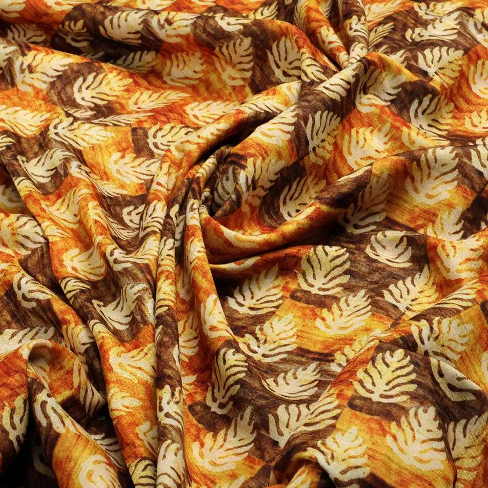 Tiny Walnut Yellow Leaves Digital Printed Fabric - Kora Silk – ks 0 ma2137 110 tiny walnut yellow leaves digital printed fabric kora silk 3