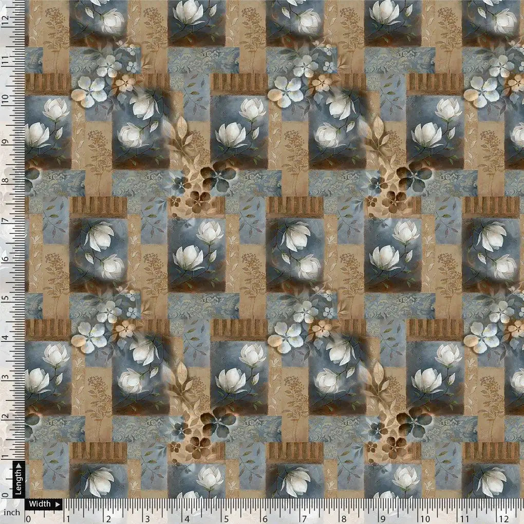 Vintage Bright White Flower With Cool Pattern Digital Printed Fabric - Kora Silk – ks 0 ta0086pm1 110 vintage bright white flower with cool pattern digital printed fabric kora silk 4
