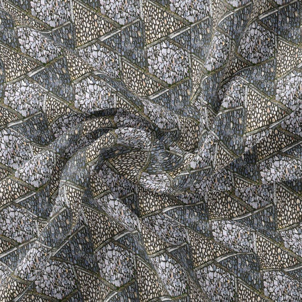 Morden Triangle Stone Art Digital Printed Fabric - Kora Silk - FAB VOGUE Studio®