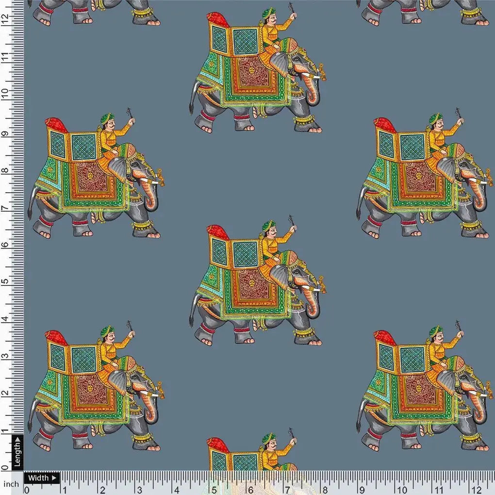 Traditional Elephant Motif Digital Printed Fabric – ks 0 ta01133 110 traditional elephant motif digital printed fabric 4