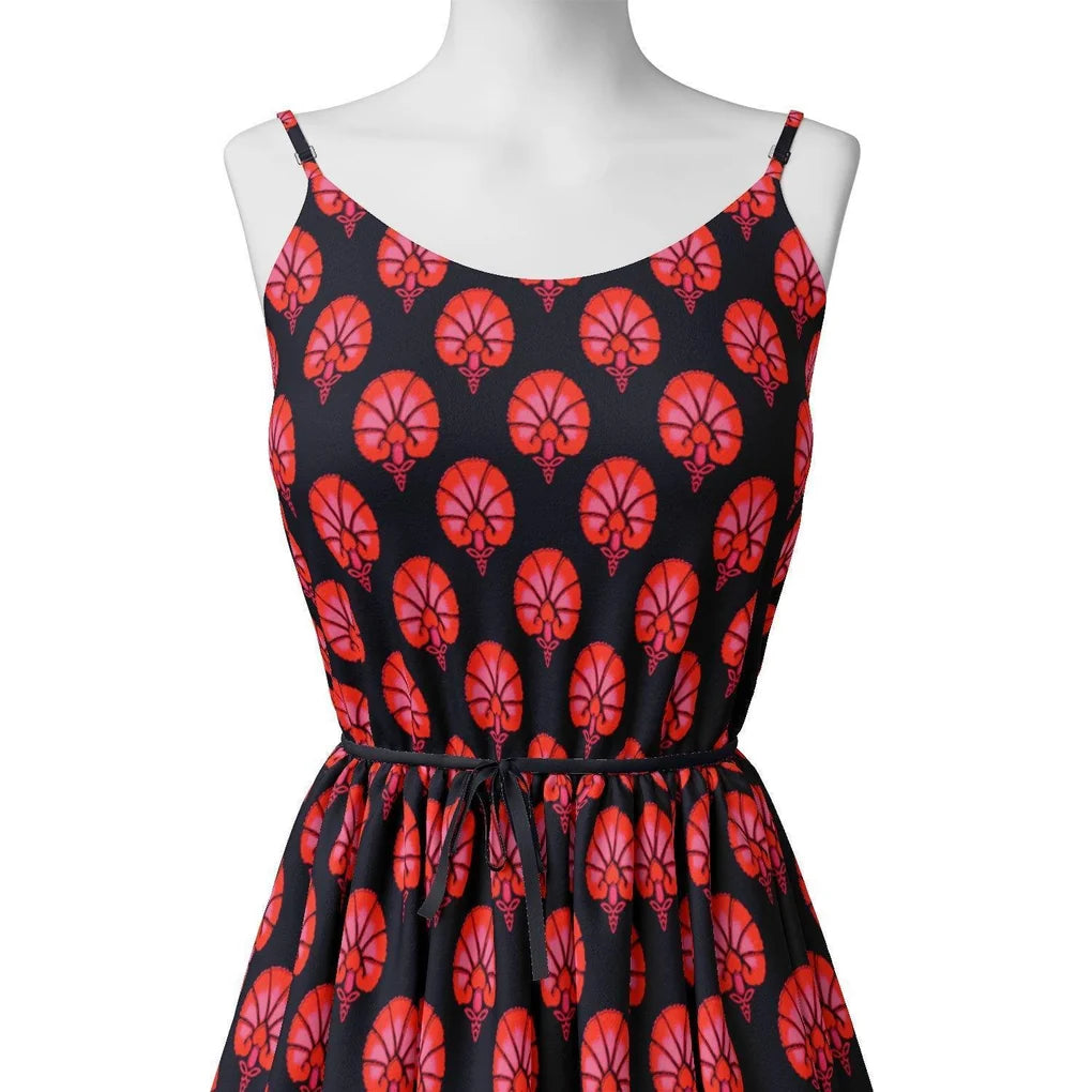 Beautiful Red Floral Over Dark Blue Base Printed Fabric – ks 0 ta01245 110 beautiful red floral over dark blue base printed fabric 2